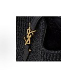 SAINT LAURENT brand logo adjustable and detachable shoulder strap, hand-held crossbody single-shoulder bag for women, black